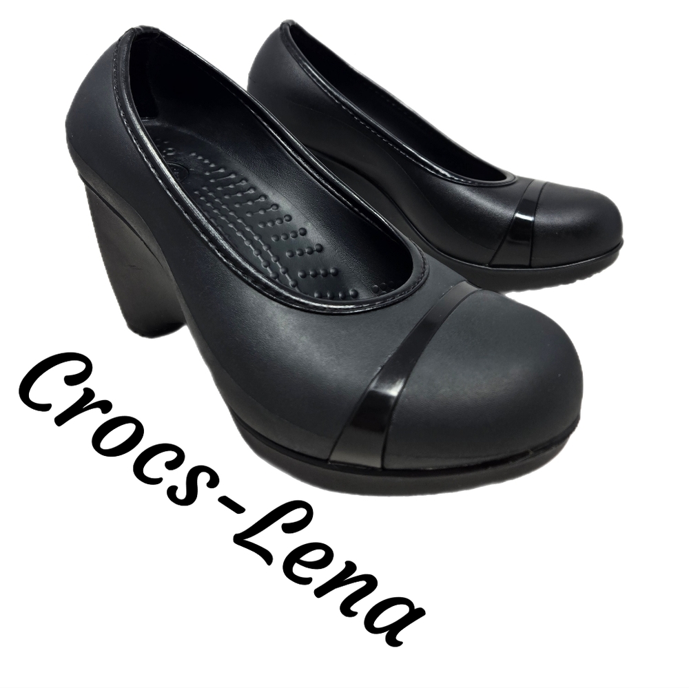 CROCS Black Wedge Shoes Sleek and Versatile
